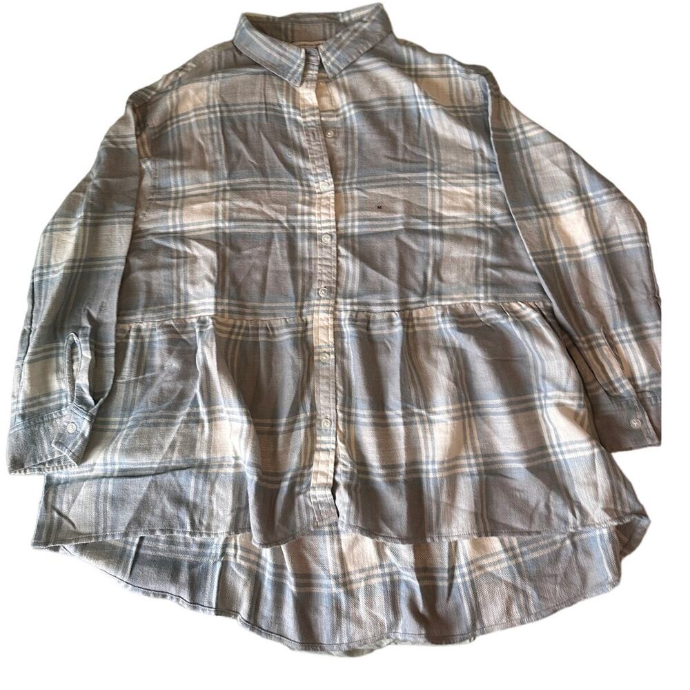 American Eagle oversized Baby doll Plaid Shirt size M